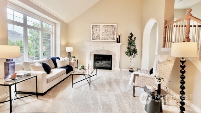 2509 201st Street Southeast Bothell, WA 98021 - Photo 3 of 33 a living room with furniture and a fireplace