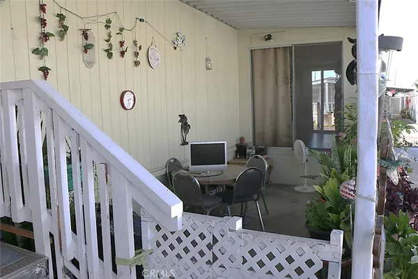 a potted plant sitting in front of a building
