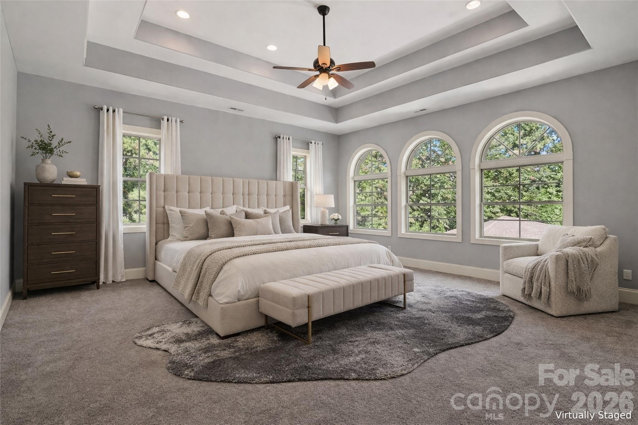220 Fincher Road Pauline, SC 29374 - Photo 32 of 48 a spacious bedroom with a bed and a couch
