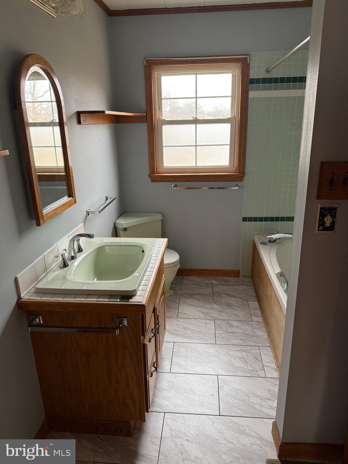 448 Lake Avenue Pitman, NJ 08071 - Photo 11 of 24 a bathroom with a sink a toilet and a mirror