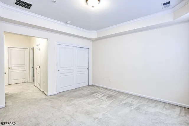 an empty room with closet