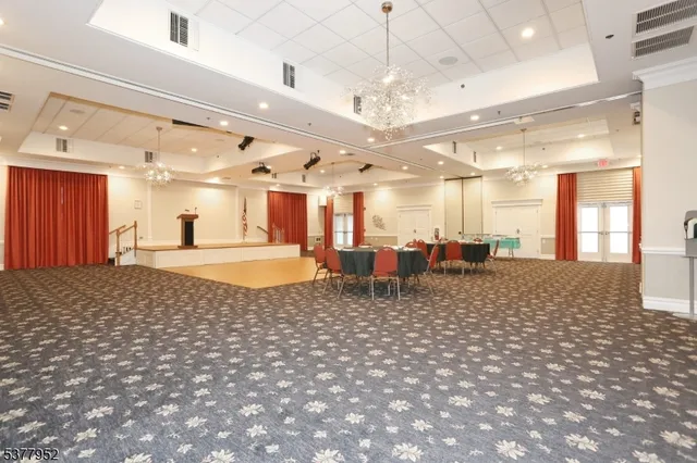 a living room with a large window