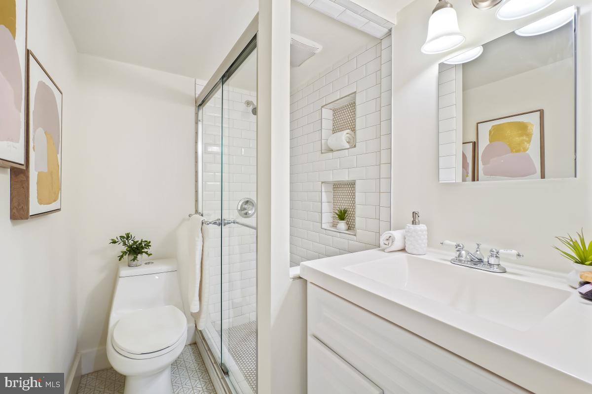 505 9th Street Southeast Washington, DC 20003 - Photo 25 of 30 a bathroom with a sink a toilet and a mirror