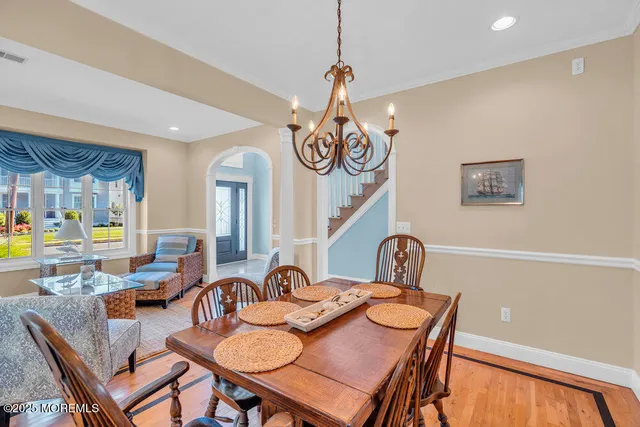 a table and chairs in a room