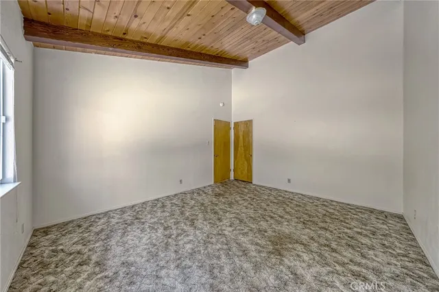 a view of a room with a window