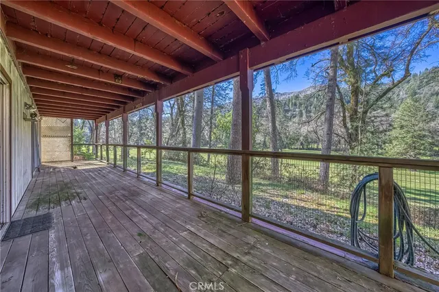 a view of porch with deck
