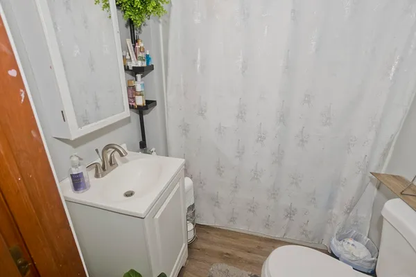 a utility room with cabinets