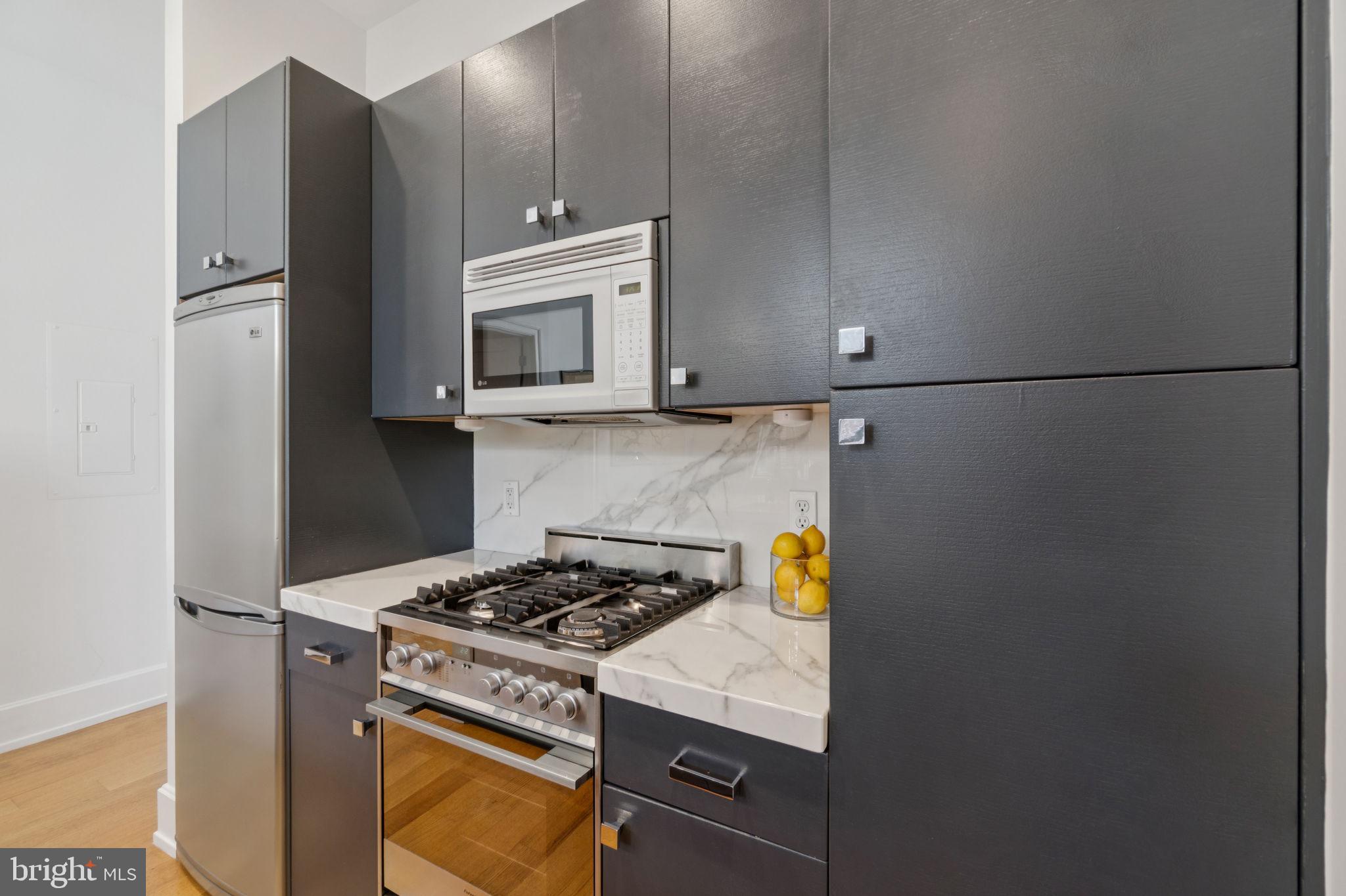 2516 Q Street Northwest, Unit Q206 Washington, DC 20007 - Photo 5 of 16 a kitchen with a stove and a microwave