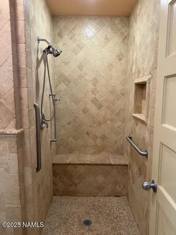 a bathroom with a shower