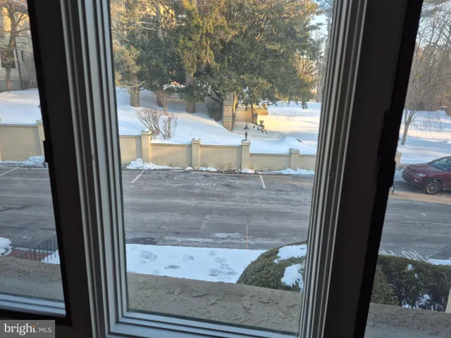 a view of a glass door from a window