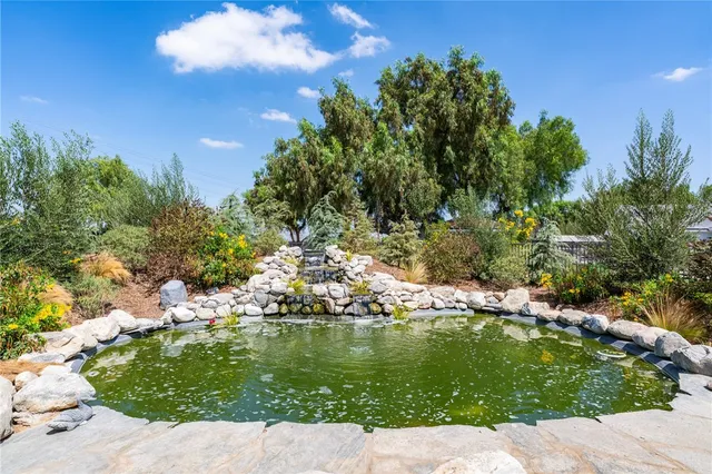 a view of a lake with a park