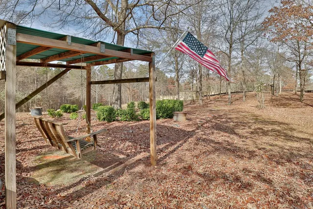 a brick building with a door