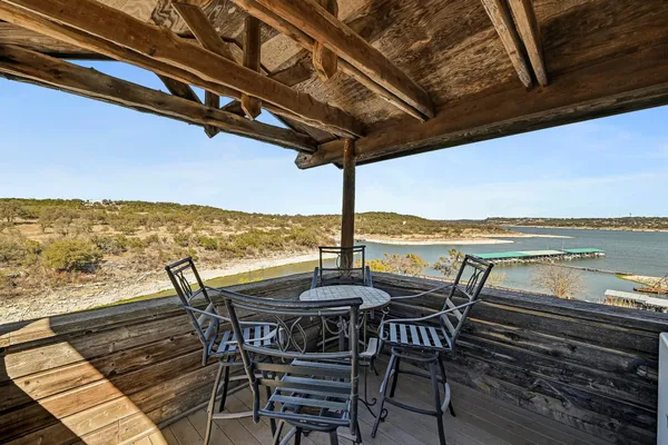 a view of a terrace with furniture