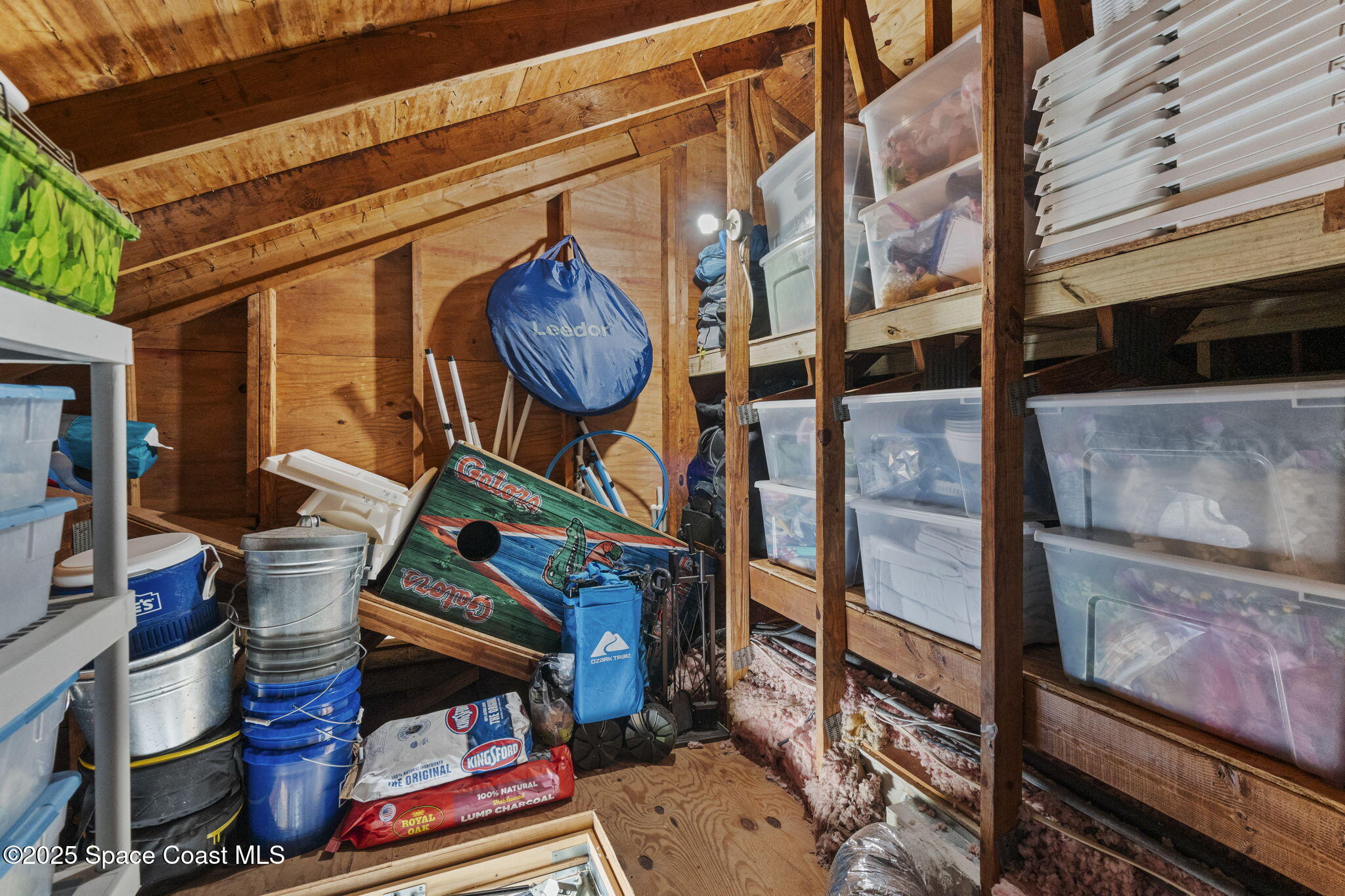 4089 Mallard Drive Melbourne, FL 32934 - Photo 43 of 53 Stand Up Storage in Attic w/Shelves
