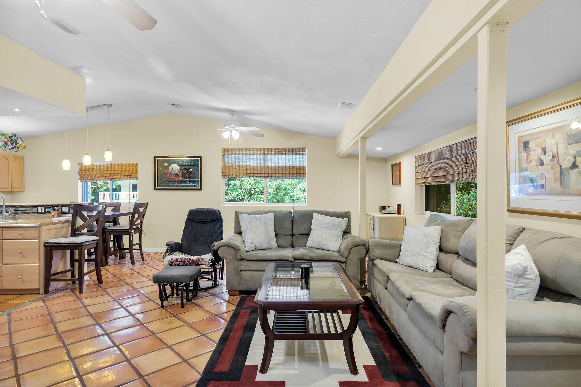 323 Bayview Avenue Key Largo, FL 33037 - Photo 18 of 46 a living room with furniture and a large window