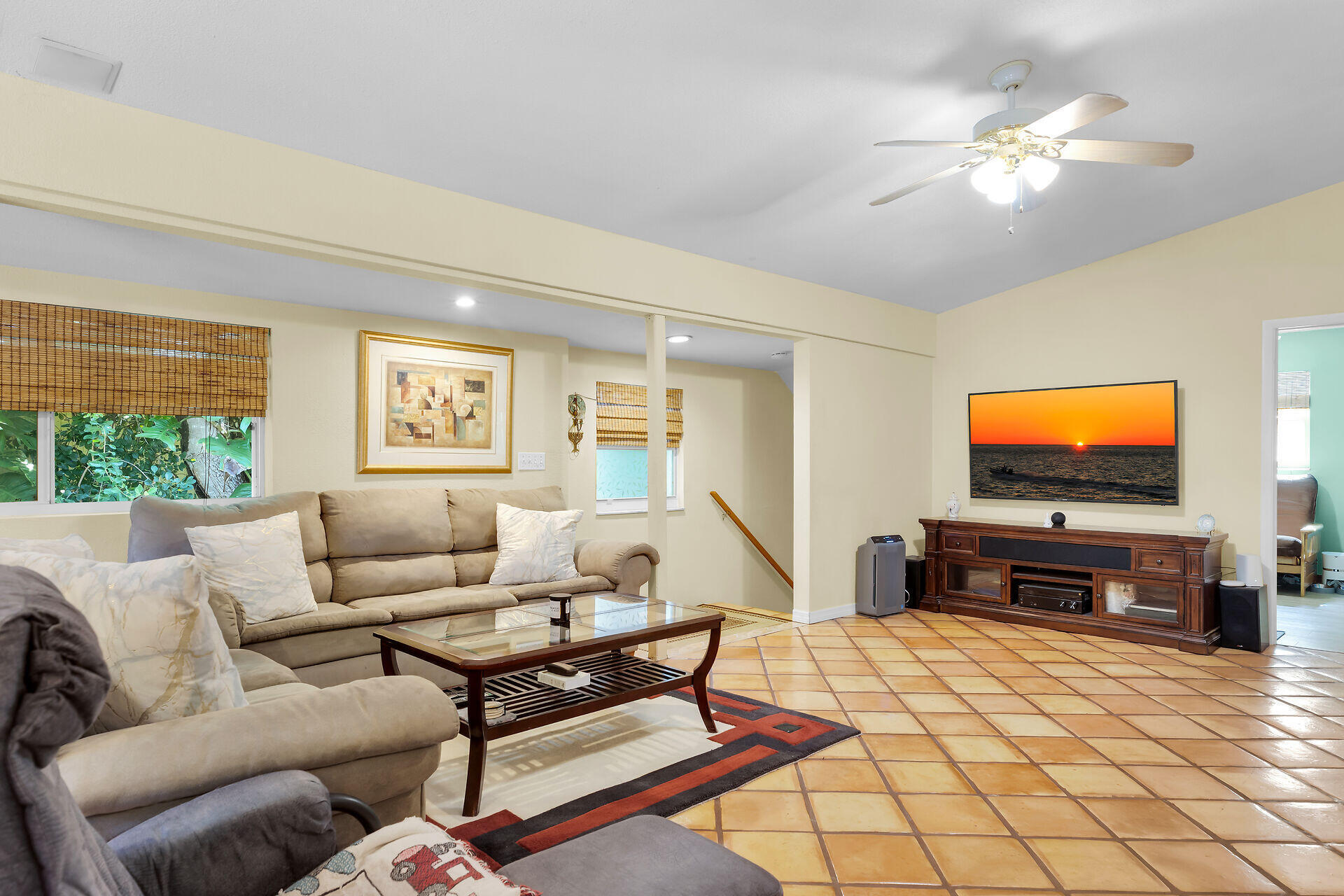 323 Bayview Avenue Key Largo, FL 33037 - Photo 20 of 46 a living room with furniture and a flat screen tv