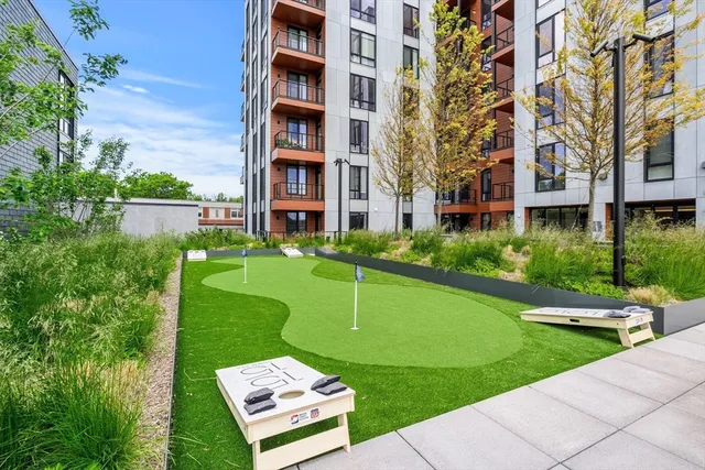 a view of a building with garden