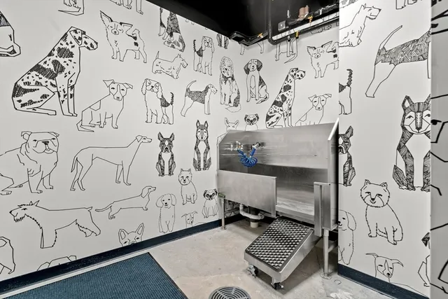 a living room with window