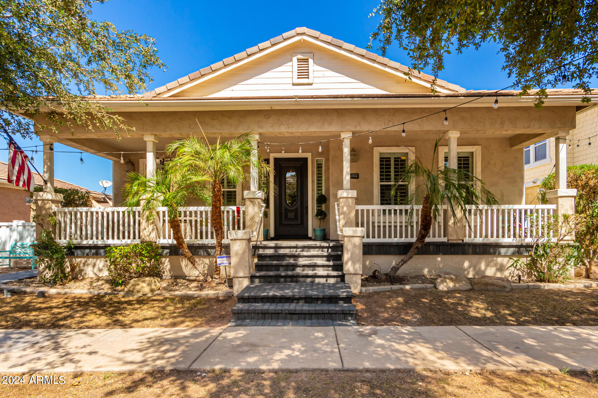 a front view of a house