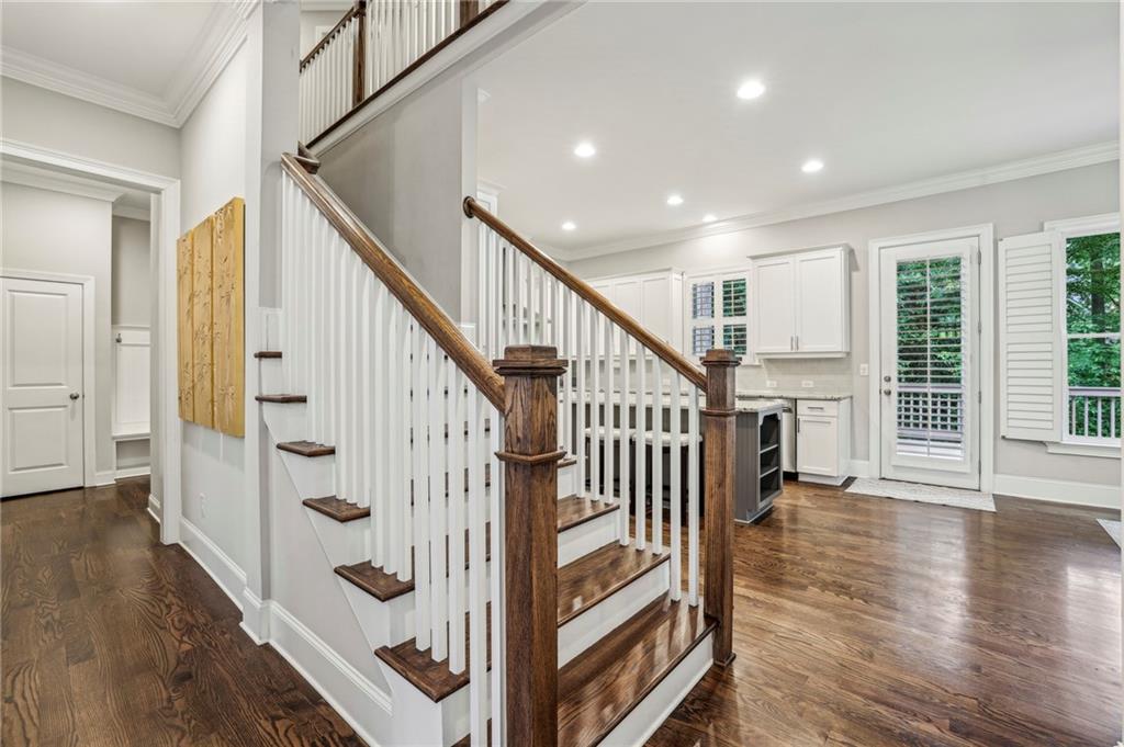 2585 Drew Valley Road Northeast Brookhaven, GA 30319 - Photo 27 of 44 a view of entryway with wooden floor and stairs