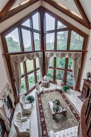 a patio with an outdoor space