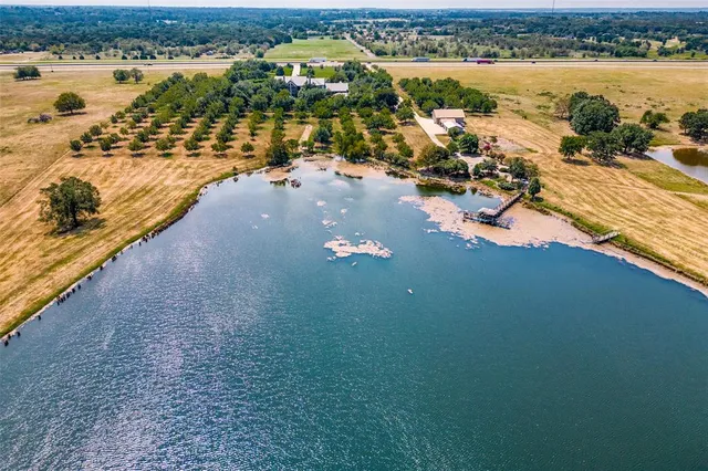 an aerial view of a house