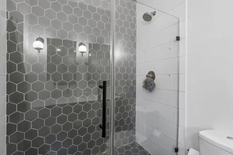 a bathroom with a shower