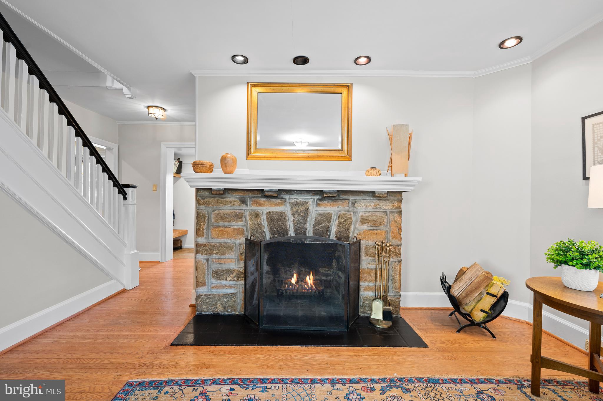 7 West Amherst Road Bala Cynwyd, PA 19004 - Photo 9 of 40 a living room with furniture and a fireplace