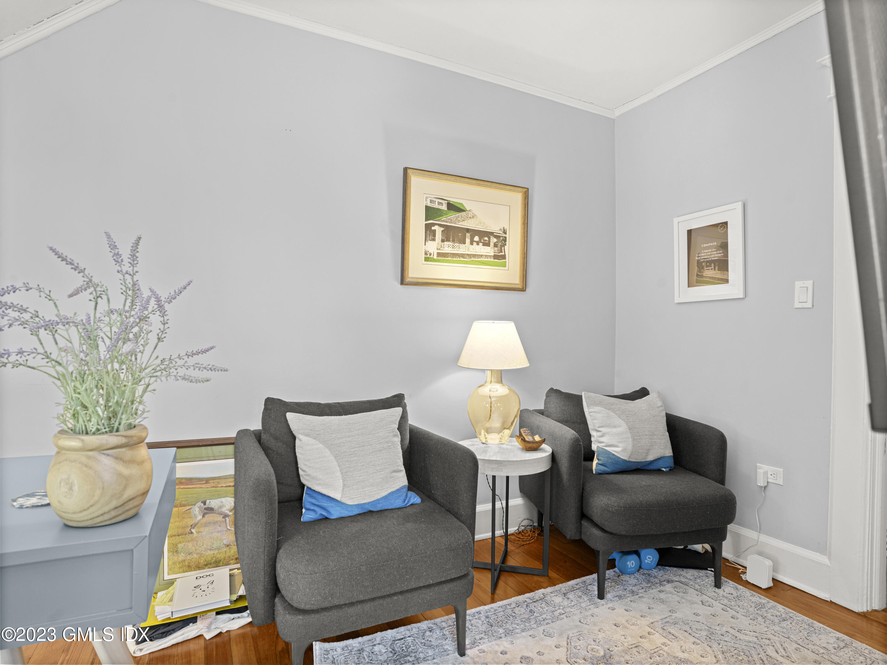 15 Locust Road, Unit COTTAGE Greenwich, CT 06831 - Photo 13 of 25 a living room with furniture a rug and a potted plant
