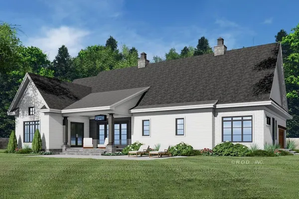 front view of a house with a yard