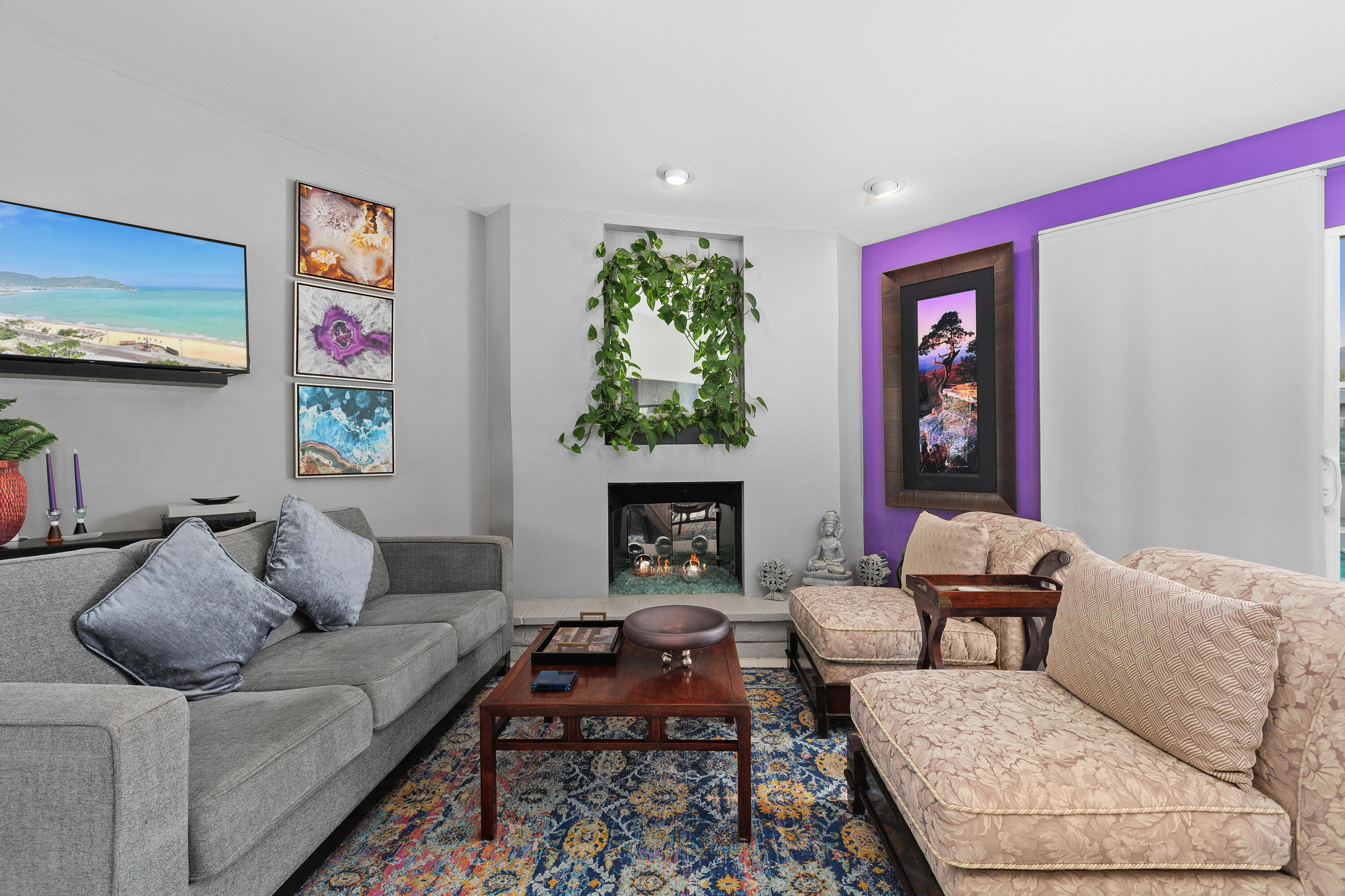 71305 Kempton Avenue Rancho Mirage, CA 92270 - Photo 11 of 58 a living room with furniture and a fireplace