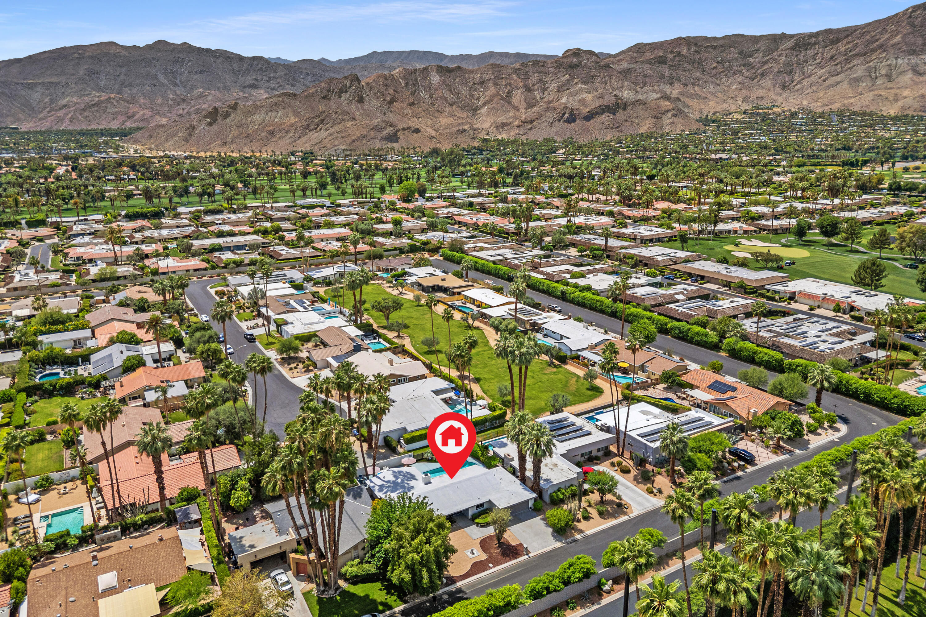 71305 Kempton Avenue Rancho Mirage, CA 92270 - Photo 55 of 58 an aerial view of residential houses with outdoor space and street view