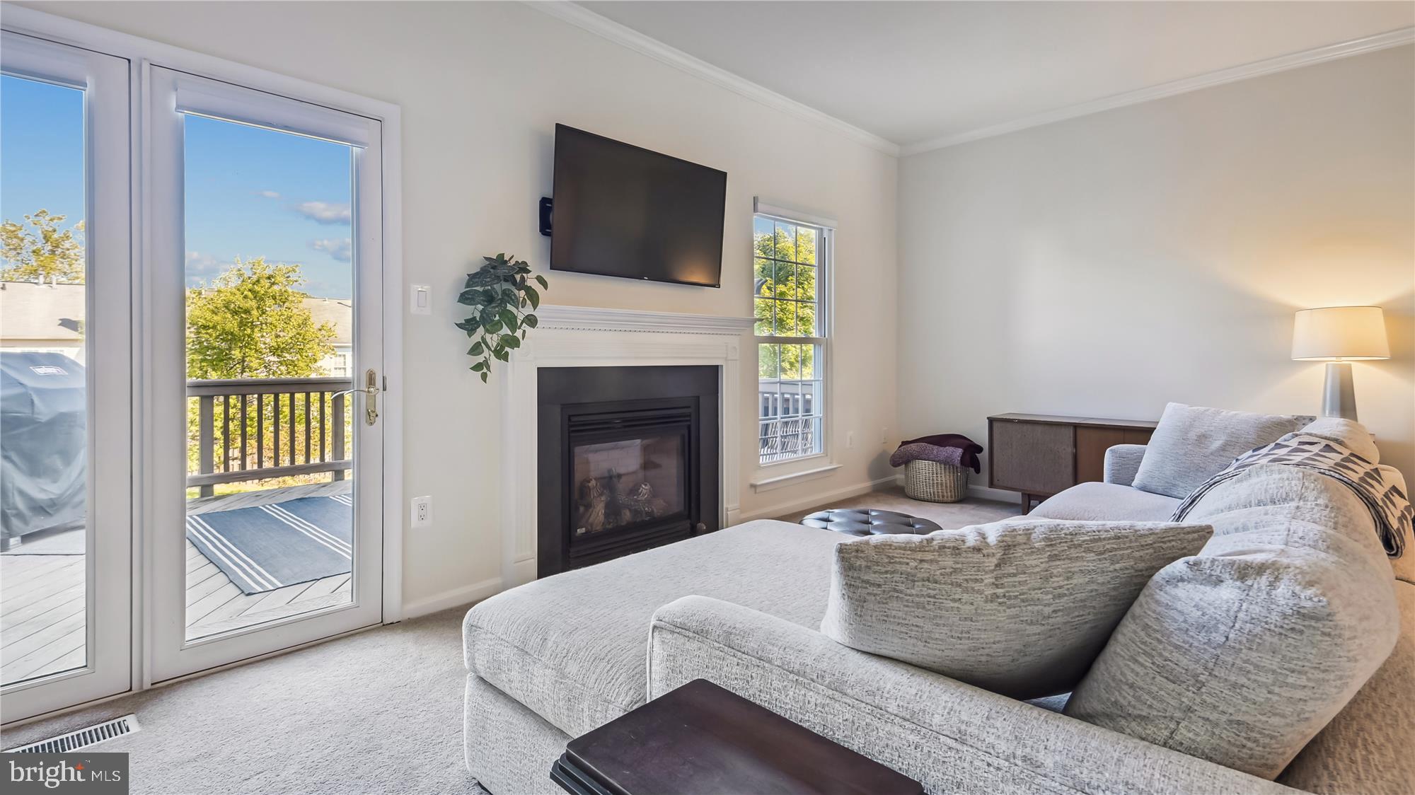 43484 Blacksmith Square Ashburn, VA 20147 - Photo 10 of 53 Living Room walk out to deck, gas fireplace