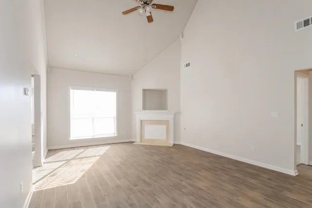 an empty room with a window