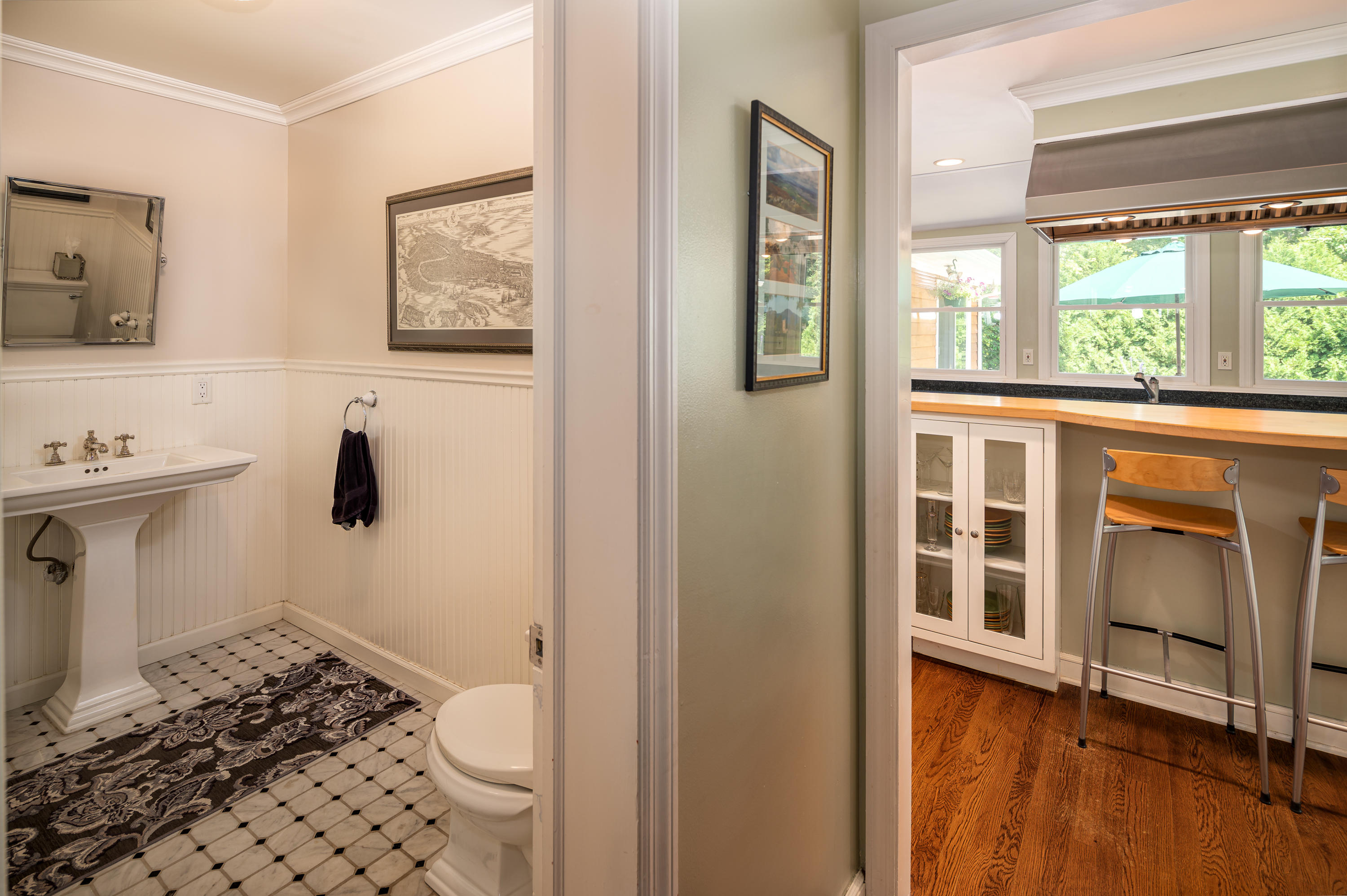 52 Boulderol Road Stamford, CT 06903 - Photo 6 of 18 a bathroom with a granite countertop toilet and a sink