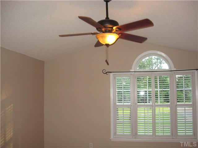 Shutter blinds in the master bedroom, vaulted ceiling and ceiling fan. All laminate floors throughout.