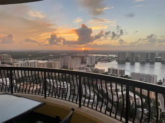 a view of city from a balcony