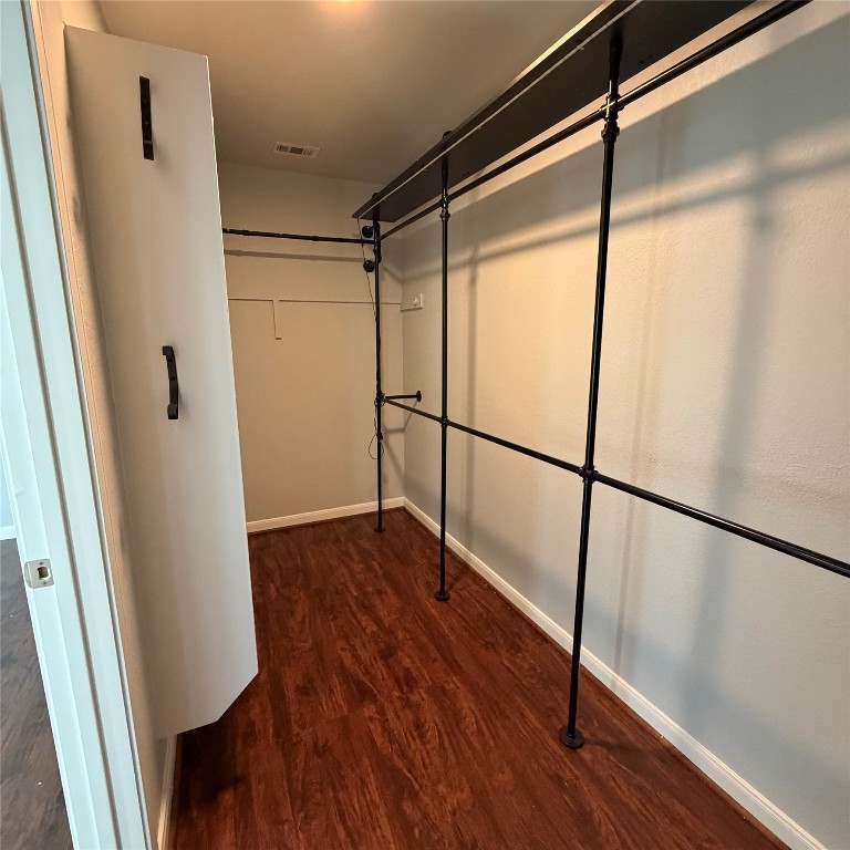 1115 Sunny Meadows Loop Georgetown, TX 78626 - Photo 16 of 36 Walk in closet featuring dark wood-style floors