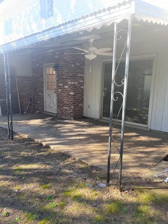 a view of a yard with plants