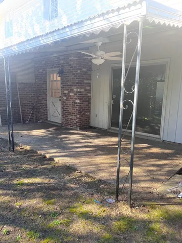a view of a yard with plants