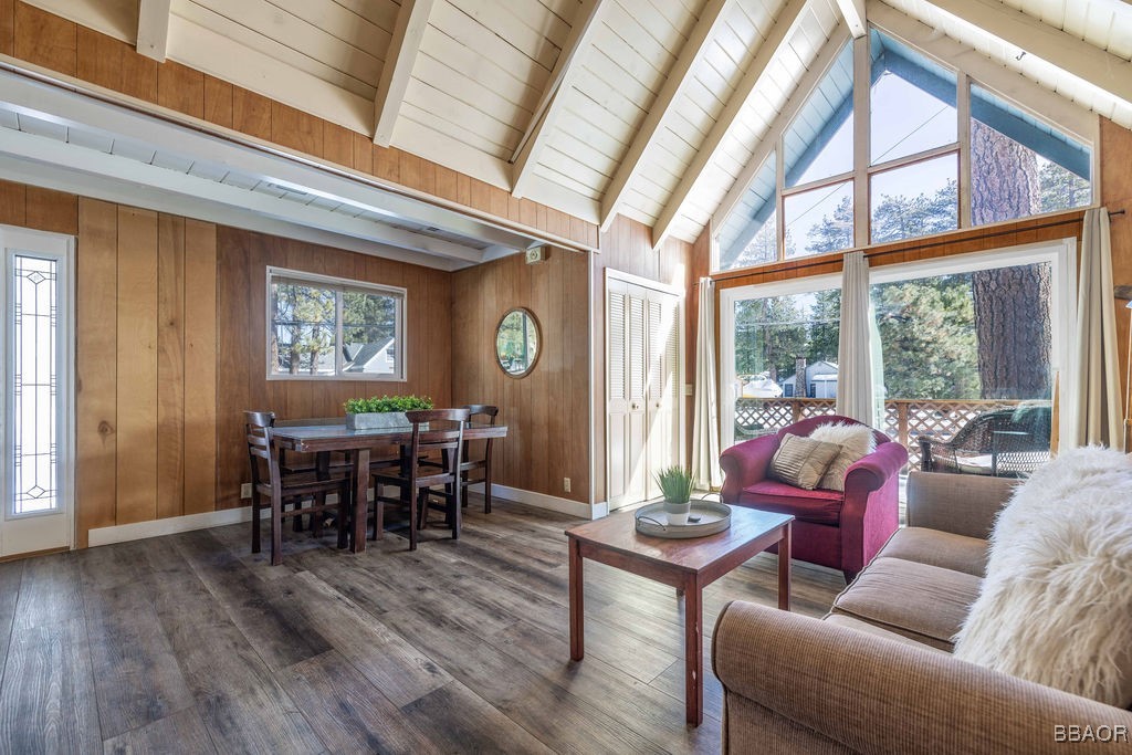 684 Chipmunk Lane Big Bear Lake, CA 92315 - Photo 4 of 49 a dining room with furniture window and wooden floor
