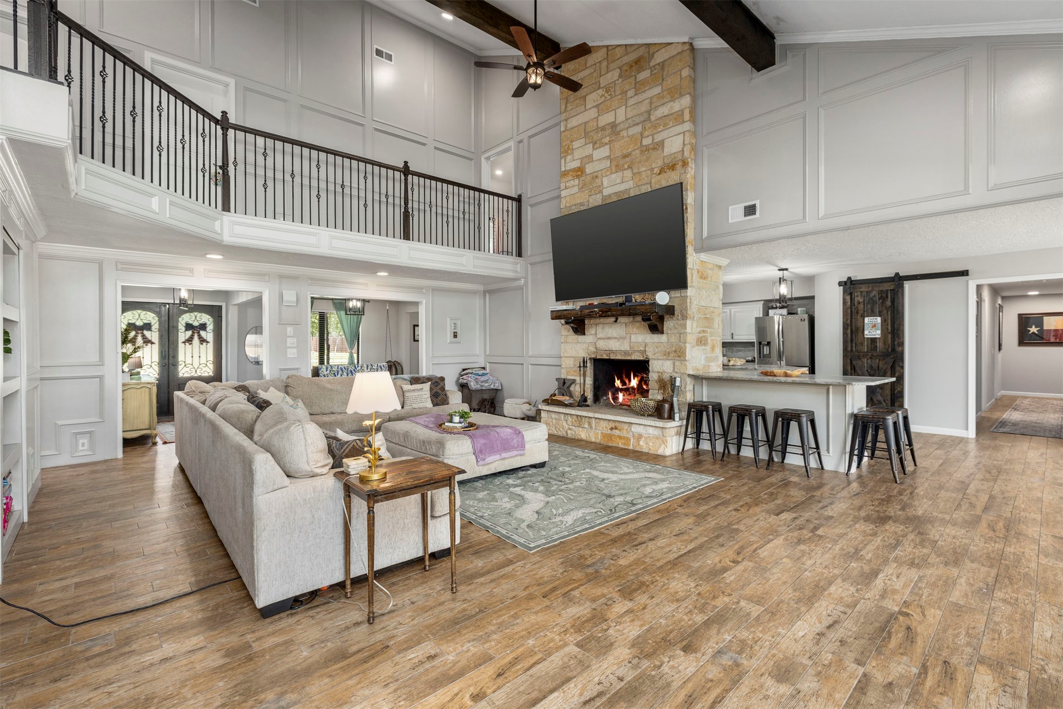 18022 Rogers Road New Waverly, TX 77358 - Photo 2 of 49 Living Area and Balcony