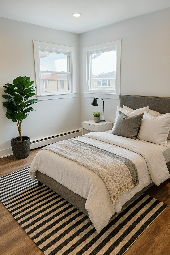 8228 West Walsh Lane, Unit 3F River Grove, IL 60171 - Photo 7 of 20 a bedroom with a bed and a potted plant