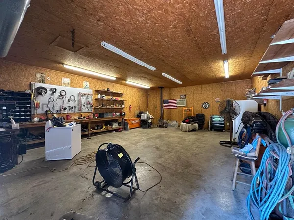 a room with gym equipment