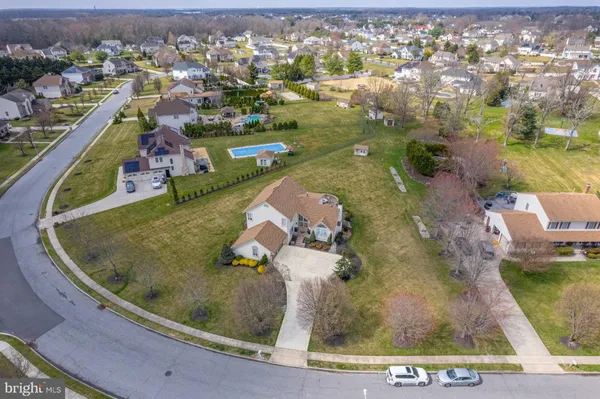 an aerial view of a house