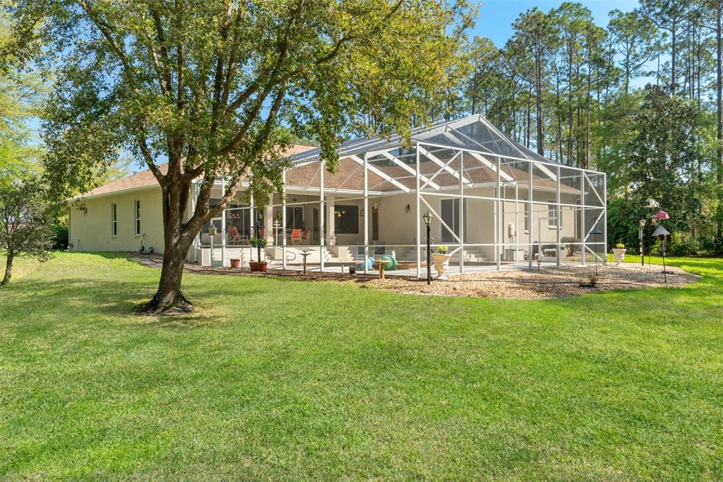 10260 Waters Edge Court Weeki Wachee, FL 34613 - Photo 56 of 58 a patio with a table and chairs and a large tree