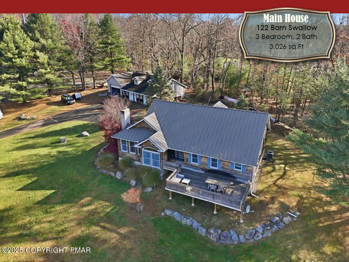 130 Barn Swallow Lane Cresco, PA 18326 - Photo 3 of 98 an aerial view of a house with garden space sitting space and swimming pool