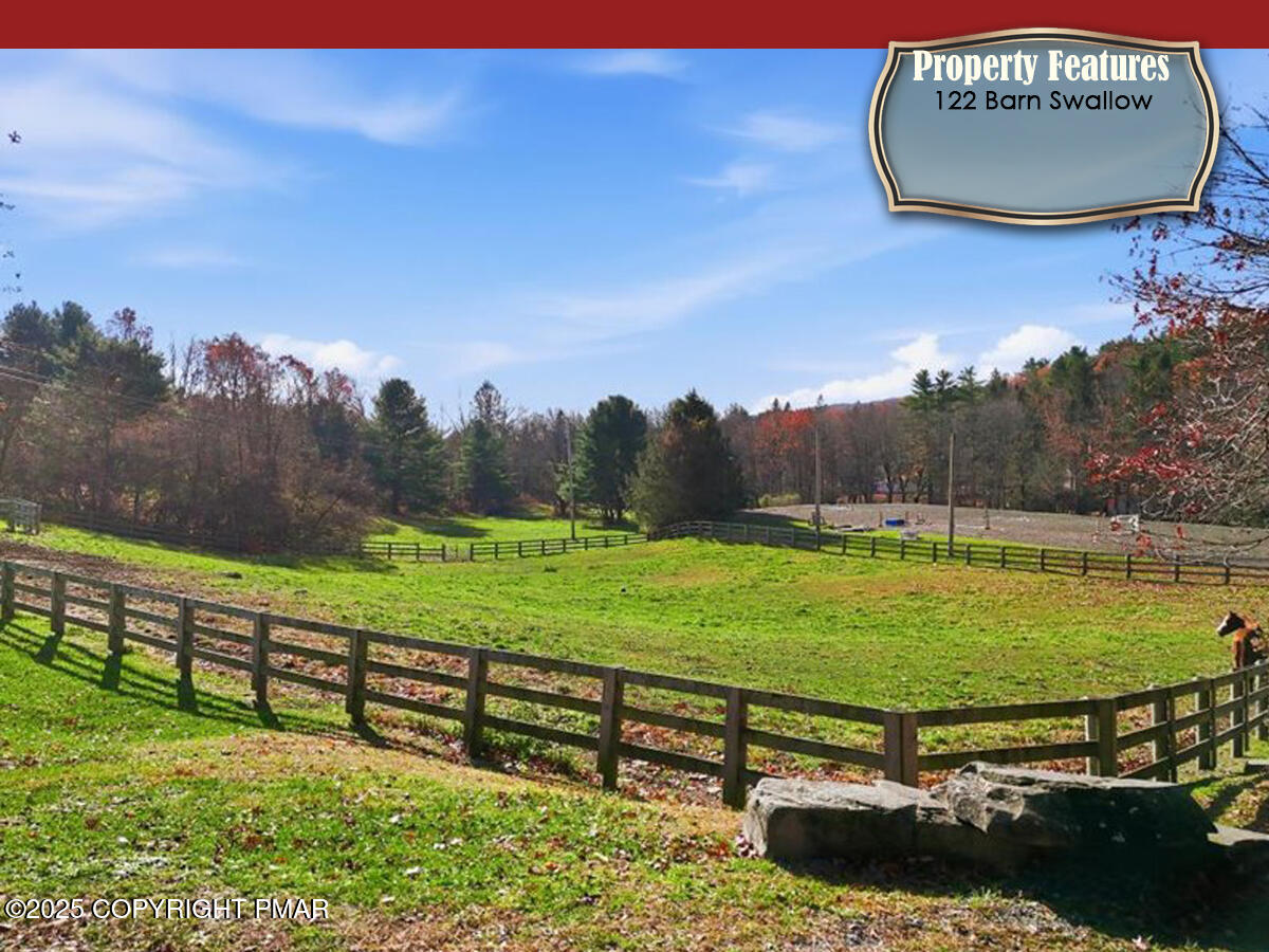 130 Barn Swallow Lane Cresco, PA 18326 - Photo 79 of 98 a view of a swimming pool with a yard and a wooden fence