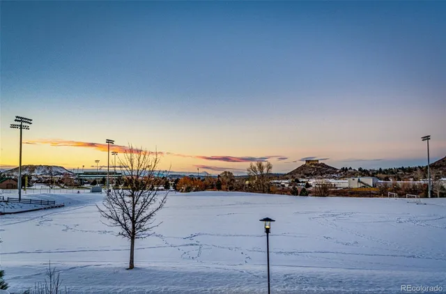 a view of a terrace with a bench