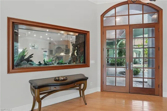 a view of wooden balcony